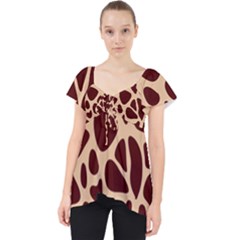 Animal Print Giraffe Patterns Lace Front Dolly Top by Vaneshart