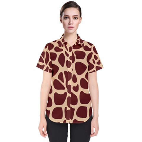 Animal Print Giraffe Patterns Women s Short Sleeve Shirt by Vaneshart