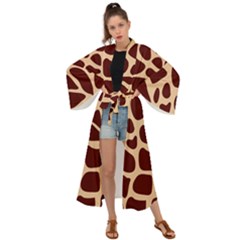 Animal Print Giraffe Patterns Maxi Kimono