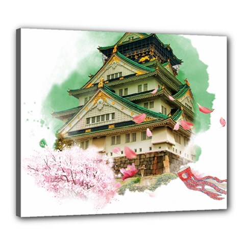 Osaka Castle Nagoya Castle Kumamoto Castle Canvas 24  X 20  (stretched) by Vaneshart