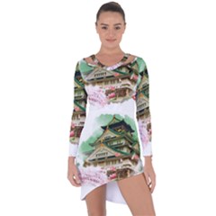 Osaka Castle Nagoya Castle Kumamoto Castle Asymmetric Cut-out Shift Dress by Vaneshart