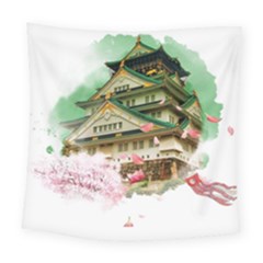 Osaka Castle Nagoya Castle Kumamoto Castle Square Tapestry (large) by Vaneshart