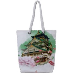 Osaka Castle Nagoya Castle Kumamoto Castle Full Print Rope Handle Tote (small) by Vaneshart