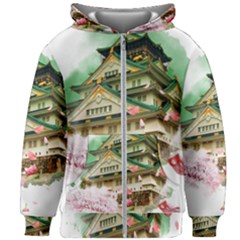 Osaka Castle Nagoya Castle Kumamoto Castle Kids  Zipper Hoodie Without Drawstring by Vaneshart