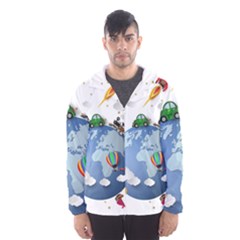 Earth Rocket Vector Earth Men s Hooded Windbreaker by Vaneshart