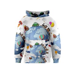 Earth Rocket Vector Earth Kids  Pullover Hoodie by Vaneshart