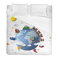 Earth Rocket Vector Earth Duvet Cover (full/ Double Size) by Vaneshart