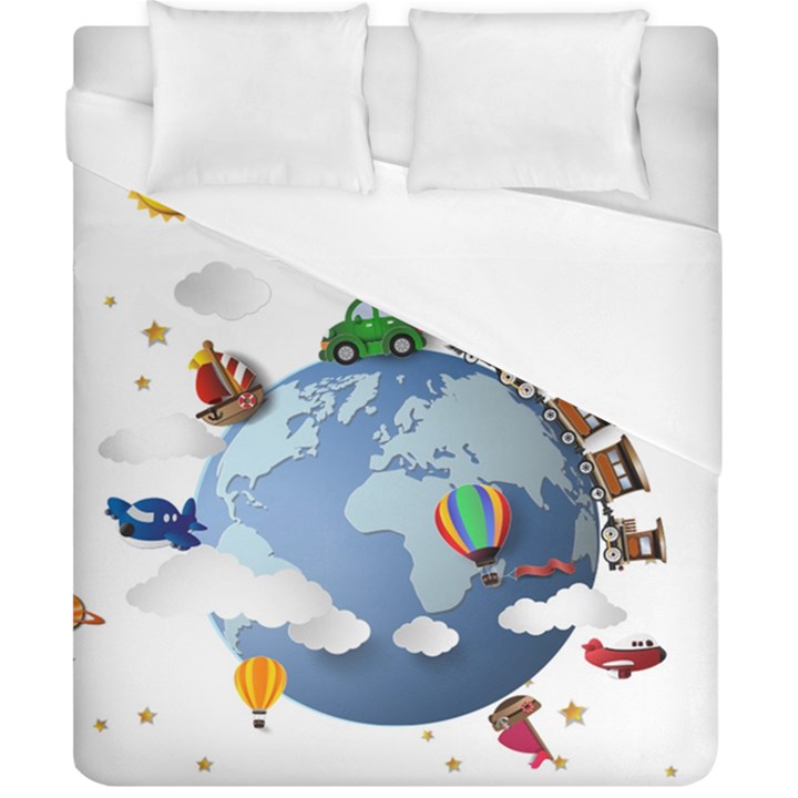 Earth Rocket Vector Earth Duvet Cover (California King Size)