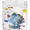 Earth Rocket Vector Earth Duvet Cover Double Side (California King Size) View1