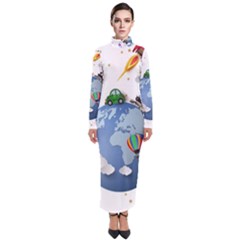 Earth Rocket Vector Earth Turtleneck Maxi Dress by Vaneshart