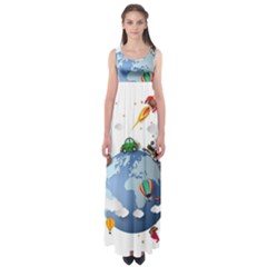 Earth Rocket Vector Earth Empire Waist Maxi Dress by Vaneshart