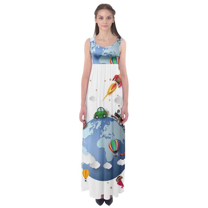 Earth Rocket Vector Earth Empire Waist Maxi Dress