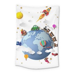 Earth Rocket Vector Earth Small Tapestry by Vaneshart