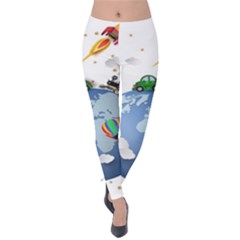 Earth Rocket Vector Earth Velvet Leggings by Vaneshart