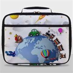 Earth Rocket Vector Earth Full Print Lunch Bag by Vaneshart