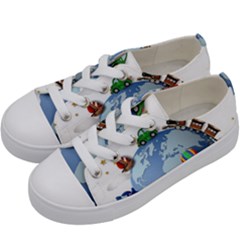 Earth Rocket Vector Earth Kids  Low Top Canvas Sneakers by Vaneshart