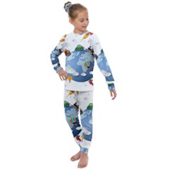 Earth Rocket Vector Earth Kids  Long Sleeve Set  by Vaneshart