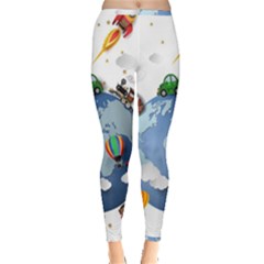 Earth Rocket Vector Earth Inside Out Leggings by Vaneshart