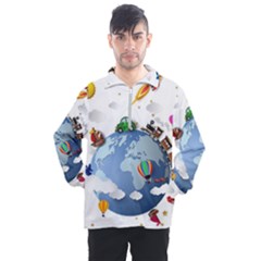 Earth Rocket Vector Earth Men s Half Zip Pullover by Vaneshart