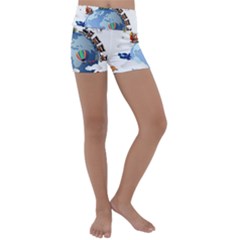 Earth Rocket Vector Earth Kids  Lightweight Velour Yoga Shorts by Vaneshart