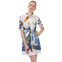 Earth Rocket Vector Earth Belted Shirt Dress by Vaneshart