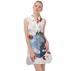 Earth Rocket Vector Earth Sleeveless Shirt Dress by Vaneshart