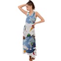 Earth Rocket Vector Earth V-Neck Chiffon Maxi Dress View1