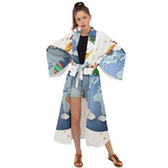 Earth Rocket Vector Earth Maxi Kimono by Vaneshart