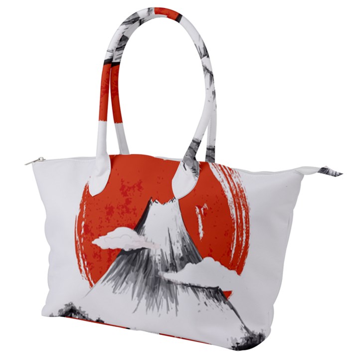 Mount Fuji Mountain Ink Wash Painting Canvas Shoulder Bag