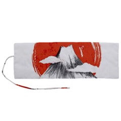 Mount Fuji Mountain Ink Wash Painting Roll Up Canvas Pencil Holder (m)