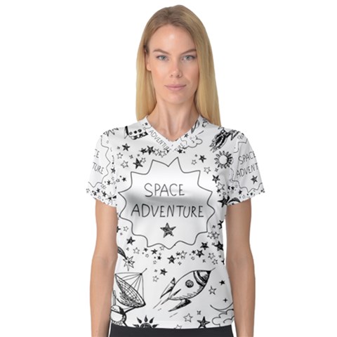 Space Elements V-neck Sport Mesh Tee by Vaneshart