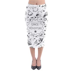 Space Elements Midi Pencil Skirt by Vaneshart