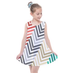 Abstract Colorful Geometric Pattern Kids  Summer Dress by Vaneshart