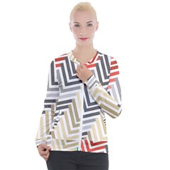 Abstract Colorful Geometric Pattern Casual Zip Up Jacket