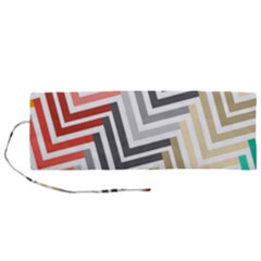 Abstract Colorful Geometric Pattern Roll Up Canvas Pencil Holder (m) by Vaneshart