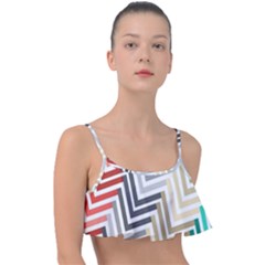 Abstract Colorful Geometric Pattern Frill Bikini Top by Vaneshart