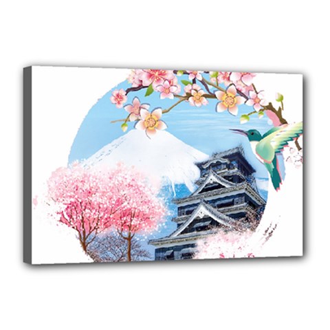 Japan National Cherry Blossom Festival Japanese Canvas 18  X 12  (stretched) by Vaneshart