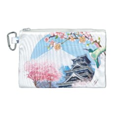 Japan National Cherry Blossom Festival Japanese Canvas Cosmetic Bag (large) by Vaneshart