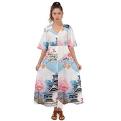 Japan National Cherry Blossom Festival Japanese Kimono Sleeve Boho Dress