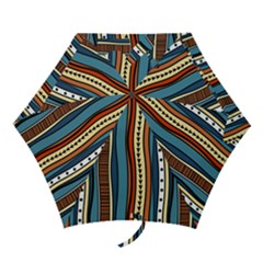 Stripes Hand Drawn Tribal Colorful Background Pattern Mini Folding Umbrellas by Vaneshart