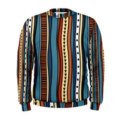 Stripes Hand Drawn Tribal Colorful Background Pattern Men s Sweatshirt by Vaneshart