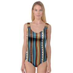 Stripes Hand Drawn Tribal Colorful Background Pattern Princess Tank Leotard  by Vaneshart