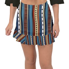 Stripes Hand Drawn Tribal Colorful Background Pattern Fishtail Mini Chiffon Skirt by Vaneshart