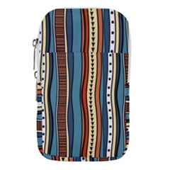 Stripes Hand Drawn Tribal Colorful Background Pattern Waist Pouch (small)