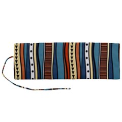 Stripes Hand Drawn Tribal Colorful Background Pattern Roll Up Canvas Pencil Holder (m) by Vaneshart