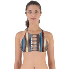 Stripes Hand Drawn Tribal Colorful Background Pattern Perfectly Cut Out Bikini Top