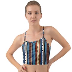 Stripes Hand Drawn Tribal Colorful Background Pattern Mini Tank Bikini Top