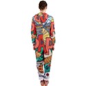 Earthquake And Tsunami Drawing Japan Illustration Hooded Jumpsuit (Ladies)  View2