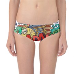 Earthquake And Tsunami Drawing Japan Illustration Classic Bikini Bottoms