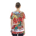 Earthquake And Tsunami Drawing Japan Illustration Skirt Hem Sports Top View2